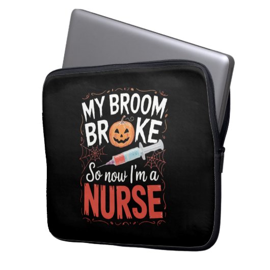 Nurse Funny Halloween Nursing Essential T - Shirt_ Laptopschutzhülle (Vorderseite Links)