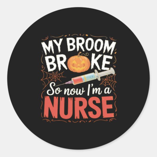 Nurse Funny Halloween Nursing Essential T - Shirt Runder Aufkleber (Vorderseite)