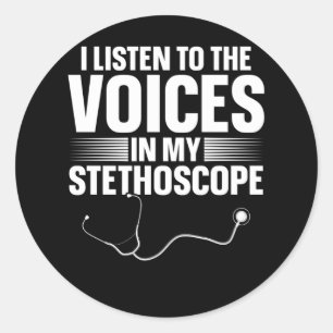 Nurse Funny Stethoscope Doctor Joke Runder Aufkleber
