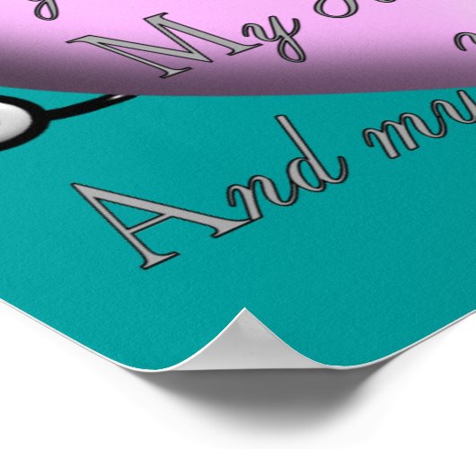 Nurse Gebet Art Poster - Rosa Embossed Herz (Ecke)