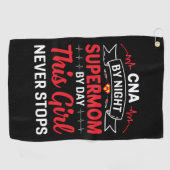 Nurse Geschenk CNA von der Nachtsupermutter Golfhandtuch (Horizontal)