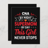 Nurse Geschenk CNA von der Nachtsupermutter Mitteilungskarte (Vorne/Hinten)