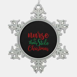 Nurse Geschenke Krankenschwester, die Weihnachten Schneeflocken Zinn-Ornament