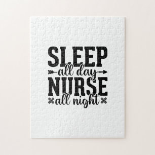 Nurse Geschenke Schlafen Ganztagsnacht die ganze N Puzzle