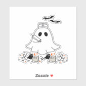 Nurse Ghost Cute Halloween Design Classic T-Shirt Aufkleber (Blatt)