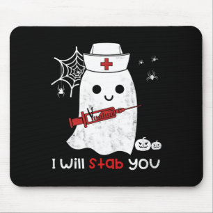 Nurse ghost Ich werde euch Spaß Halloween Geschenk Mousepad