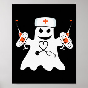Nurse Ghost Lazy Halloween Kostüm Spaß Pflege RN Poster
