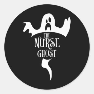 Nurse Ghost Matching Halloween Pajamas Familie Nur Runder Aufkleber
