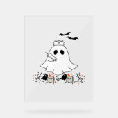 Nurse Ghost Niedlich Halloween Design Classic T - Acrylschild (Vorderseite)