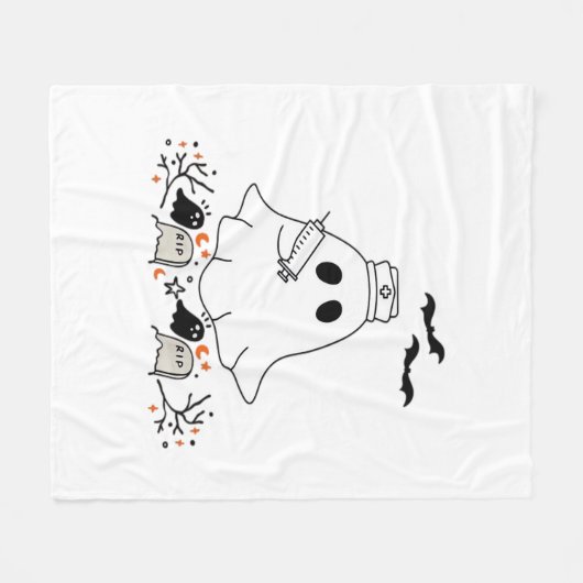 Nurse Ghost Niedlich Halloween Design Classic T -  Fleecedecke (Vorderseite (Horizontal))