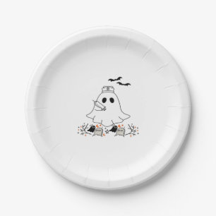 Nurse Ghost Niedlich Halloween Design Classic T - Pappteller
