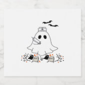 Nurse Ghost Niedlich Halloween Design Classic T - Schaumweinetikett (Einzelnes Label)