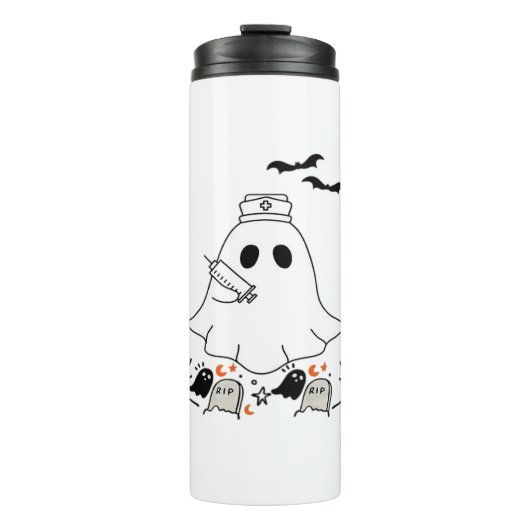 Nurse Ghost Niedlich Halloween Design Classic T -  Thermosbecher (Vorderseite)