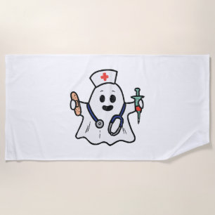 Nurse Ghost Scrub Halloween Kostüm für Krankenschw Strandtuch