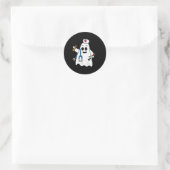 Nurse Ghost Scrub Niedliche Halloween-Kostüm für K Runder Aufkleber (Tasche)