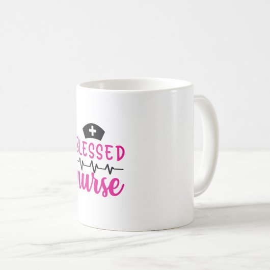 Nurse Gift | Blessed Nurse Kaffeetasse (VorderseiteRechts)