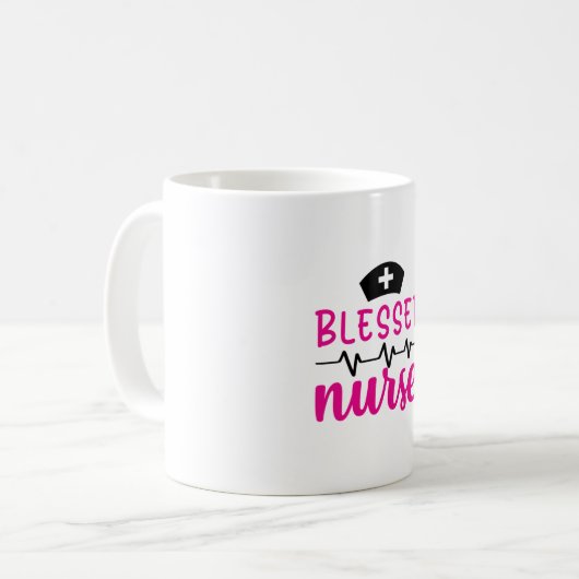 Nurse Gift | Blessed Nurse Kaffeetasse (Vorderseite Links)