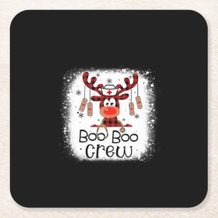 Nurse Gift Boo Boo Crew Rechteckiger Pappuntersetzer