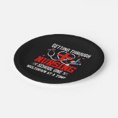 Nurse Gift | Getting Through Nursing School One Pappteller (Schrägansicht)