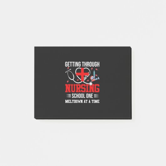Nurse Gift | Getting Through Nursing School One Post-it Klebezettel (Vorderseite)