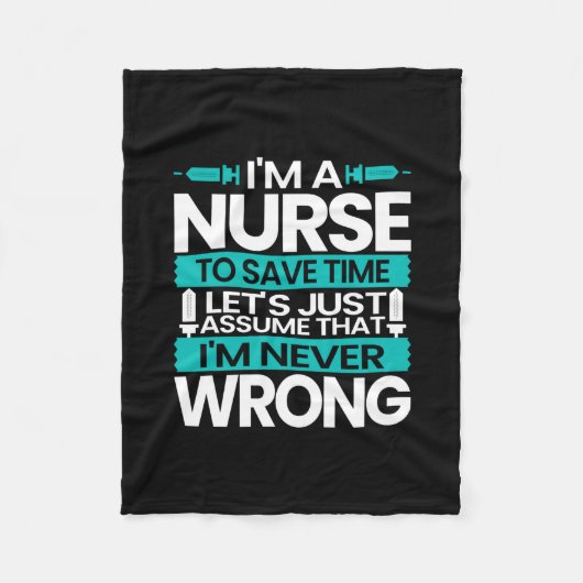 Nurse Gift | I Am A Nurse To Save Time Fleecedecke (Vorderseite)