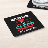 Nurse Gift Messy Hair Sleep Rechteckiger Pappuntersetzer (angewinkelt)