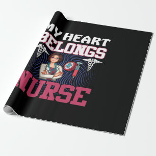 Nurse Gift   My Heart Belongs Nurse Geschenkpapier