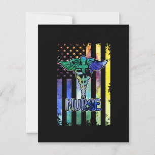 Nurse Gift Nurse American Flag Mitteilungskarte
