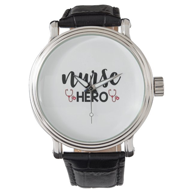 Nurse Gift Nurse Hero Armbanduhr (Vorderseite)