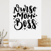 Nurse Gift Nurse Mama Boss Poster (Küche)