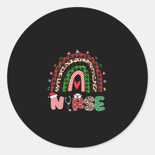 Nurse Gift Nurse Rainbow Runder Aufkleber (Vorderseite)