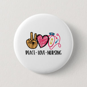 Nurse Gift Peace Liebe nähren Button