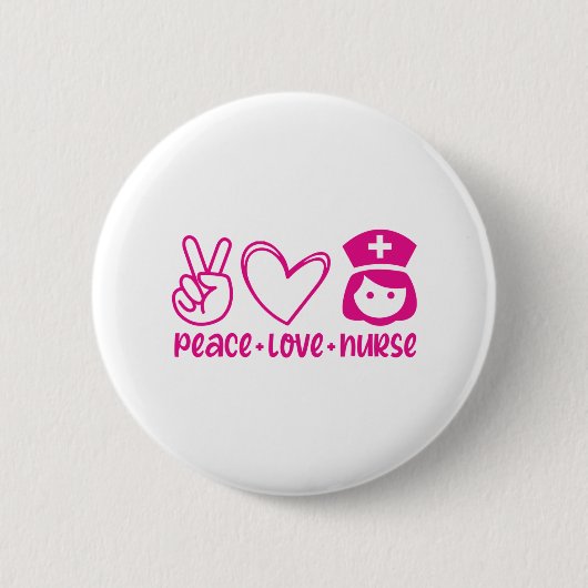 Nurse Gift Peace Liebe Nurse Button (Vorderseite)