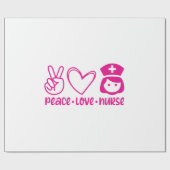 Nurse Gift Peace Liebe Nurse Geschenkpapier (Flach)