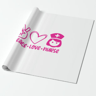 Nurse Gift Peace Liebe Nurse Geschenkpapier