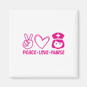 Nurse Gift Peace Liebe Nurse Magnet