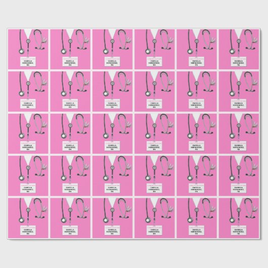 Nurse Gift Pink Geschenkpapier (Flach)