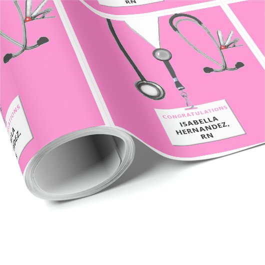 Nurse Gift Pink Geschenkpapier (Rolleneckpunkt)
