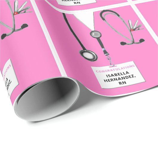 Nurse Gift Pink Geschenkpapier (Rolleneckpunkt)