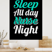 Nurse Gift Sleep | All Day Nurse Night Poster (Küche)