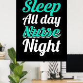 Nurse Gift Sleep | All Day Nurse Night Poster (Heimbüro)