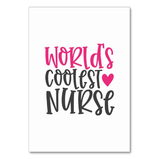 Nurse Gift World's Coolest Nurse Tischnummer (Vorderseite)