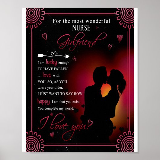 Nurse Girlfriend-Geschenk | Von Boyfriend Valentin Poster (Vorne)