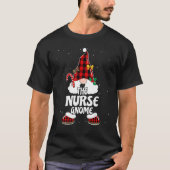 Nurse Gnome Buffalo Kariert Matching Family Christ T-Shirt (Vorderseite)