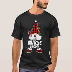 Nurse Gnome Buffalo Kariert Matching Family Christ T-Shirt