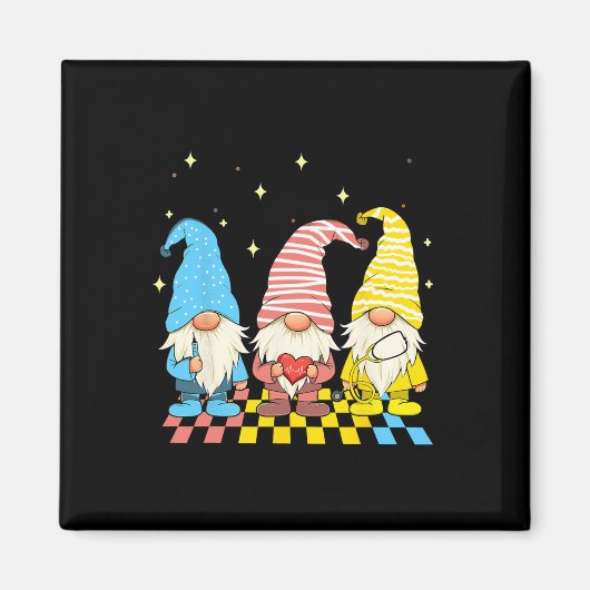 Nurse Gnomes Stethoscope Eggs Funny Oaster Rn Icu Magnet (Vorne)