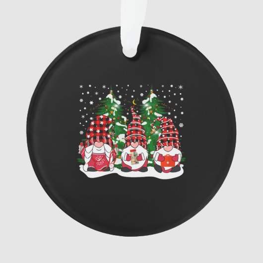 Nurse Gnomes Weihnachts-Weihnachtslicht-Pflegeknom Ornament (Vorderseite)