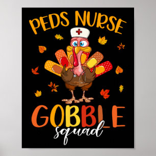 Nurse Gobble Squad Türkei Pilgrim Erntedank Fal Poster