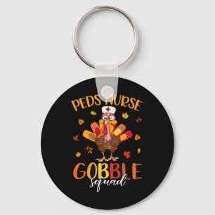 Nurse Gobble Squad Türkei Pilgrim Erntedank Fal Schlüsselanhänger