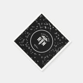 Nurse Graduate Party Black Silver Personalisiert Serviette (Ecke)